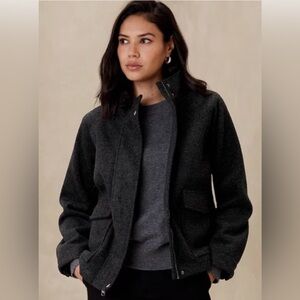 Banana Republic Charcoal Gray Zip-Up Jacket